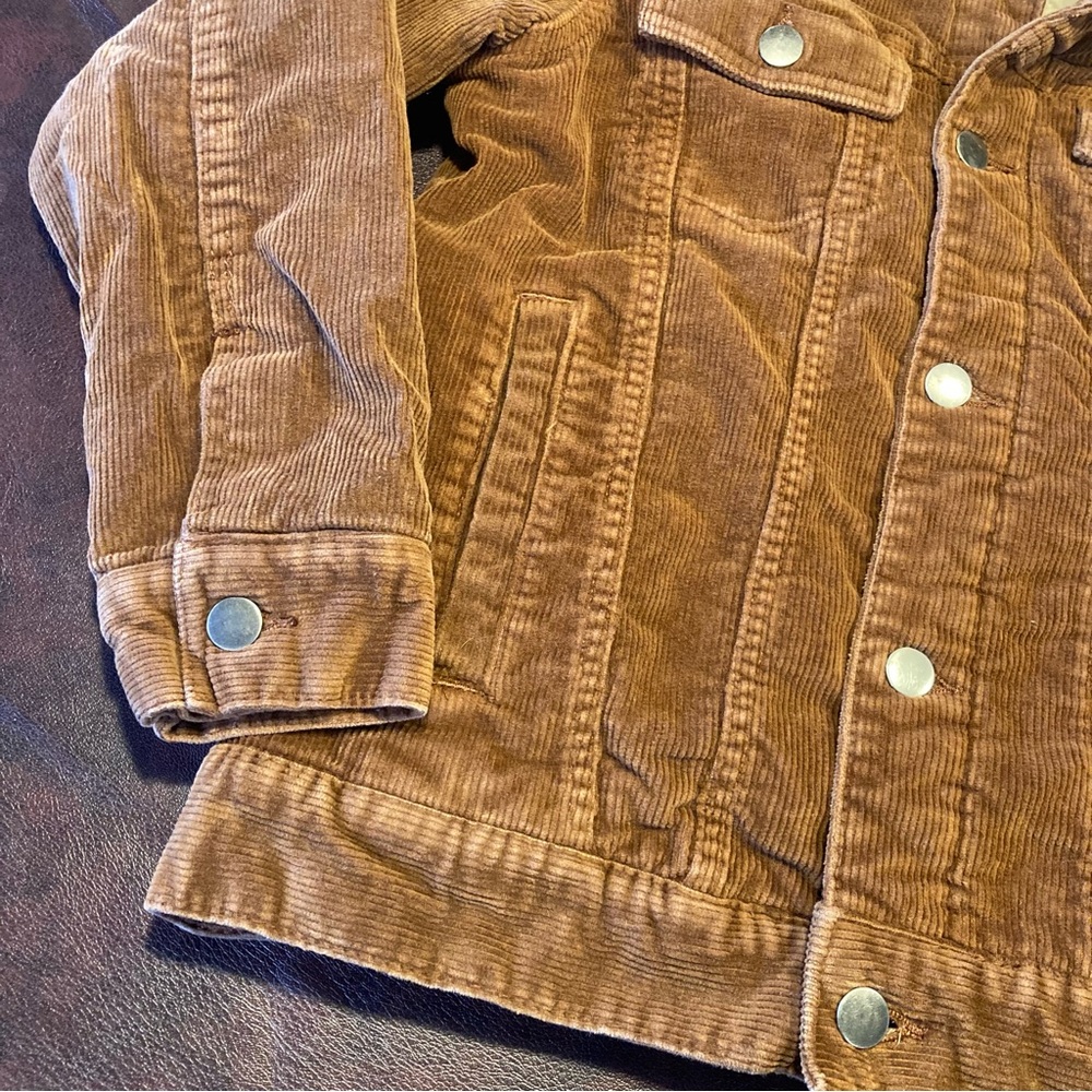 Chestnut Brown Shearling Lined Corduroy Work Coat - Picture 5 of 8